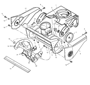 Auger Components Diagram and Parts List for 6210700X116NA-PM40 2007 Briggs and Stratton Snow Blower